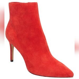 Steven By Steve Madden Red Suede Booties Woman's size 6